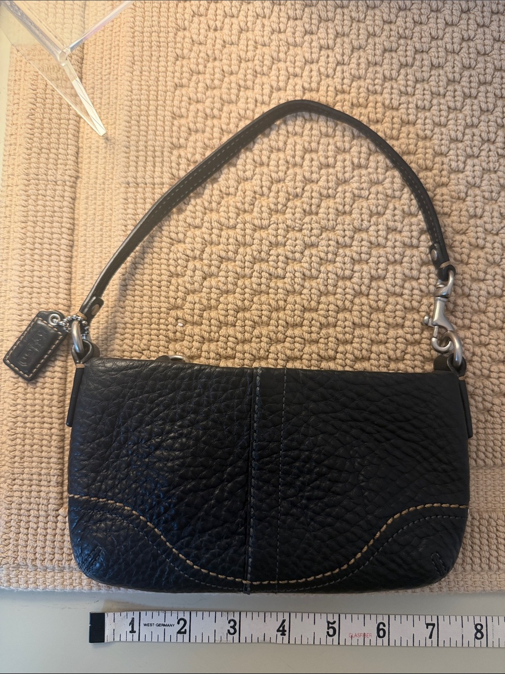 Coach Pebbled Leather Wristlet / Small Shoulder Bag